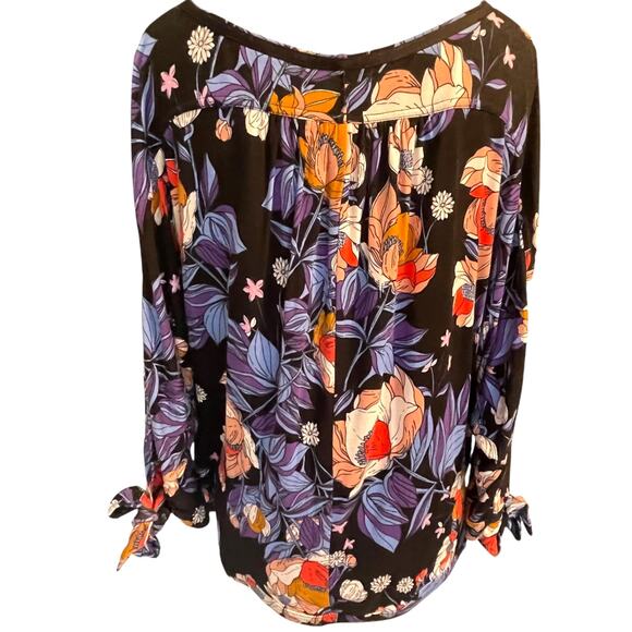 Free People Keepin On Top Womens Size XS Black Multicolor Floral Oversized Boho - Picture 5 of 13